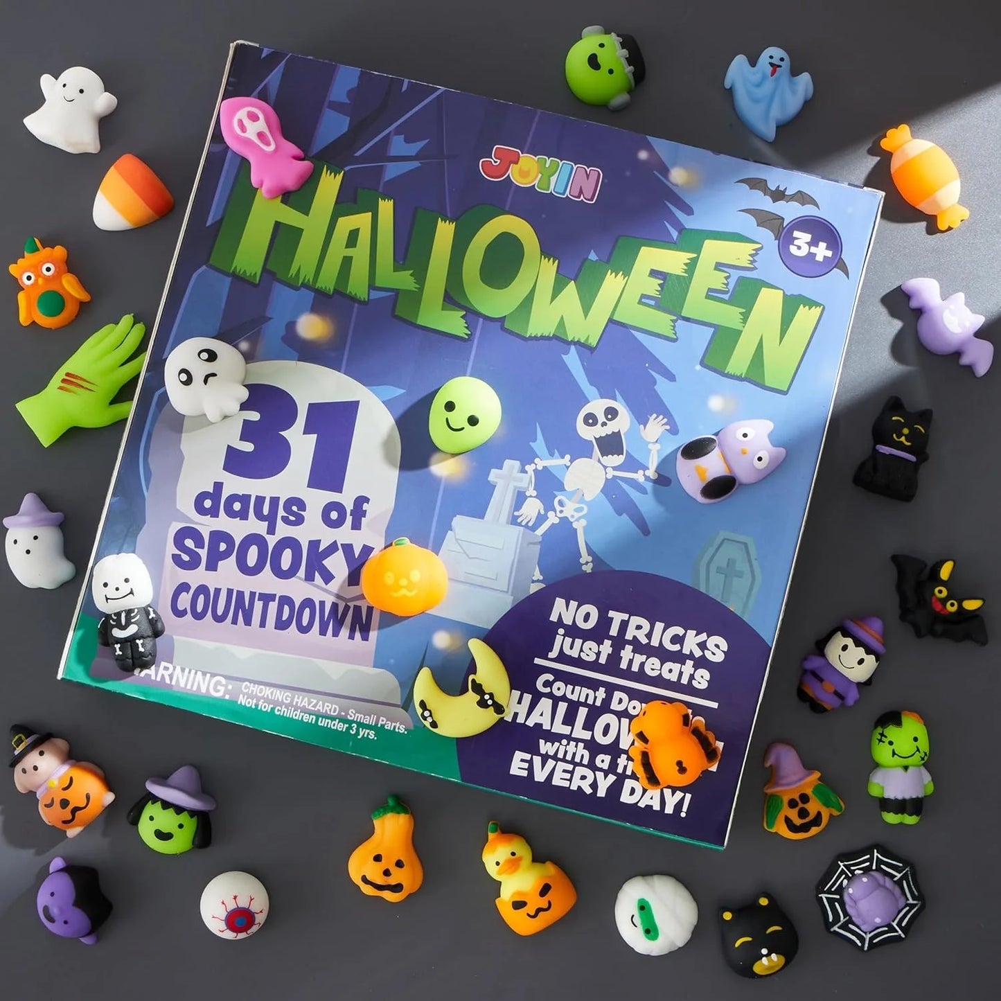 31 Pcs Halloween Advent Calendar 2025,Halloween Mochi Squishy Toys,Trick or Treat Prizes Gift
