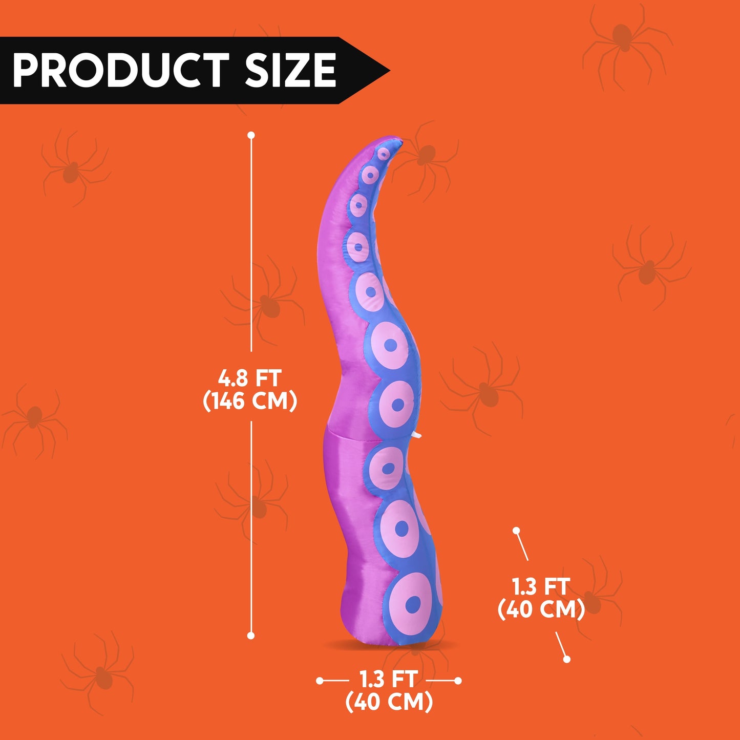 5Ft Halloween Inflatable Outdoor Giant Octopus Tentacle Broke Out from Window with Built-In LED Blow up Inflatable for Window Decoration Yard Garden Lawn Decor