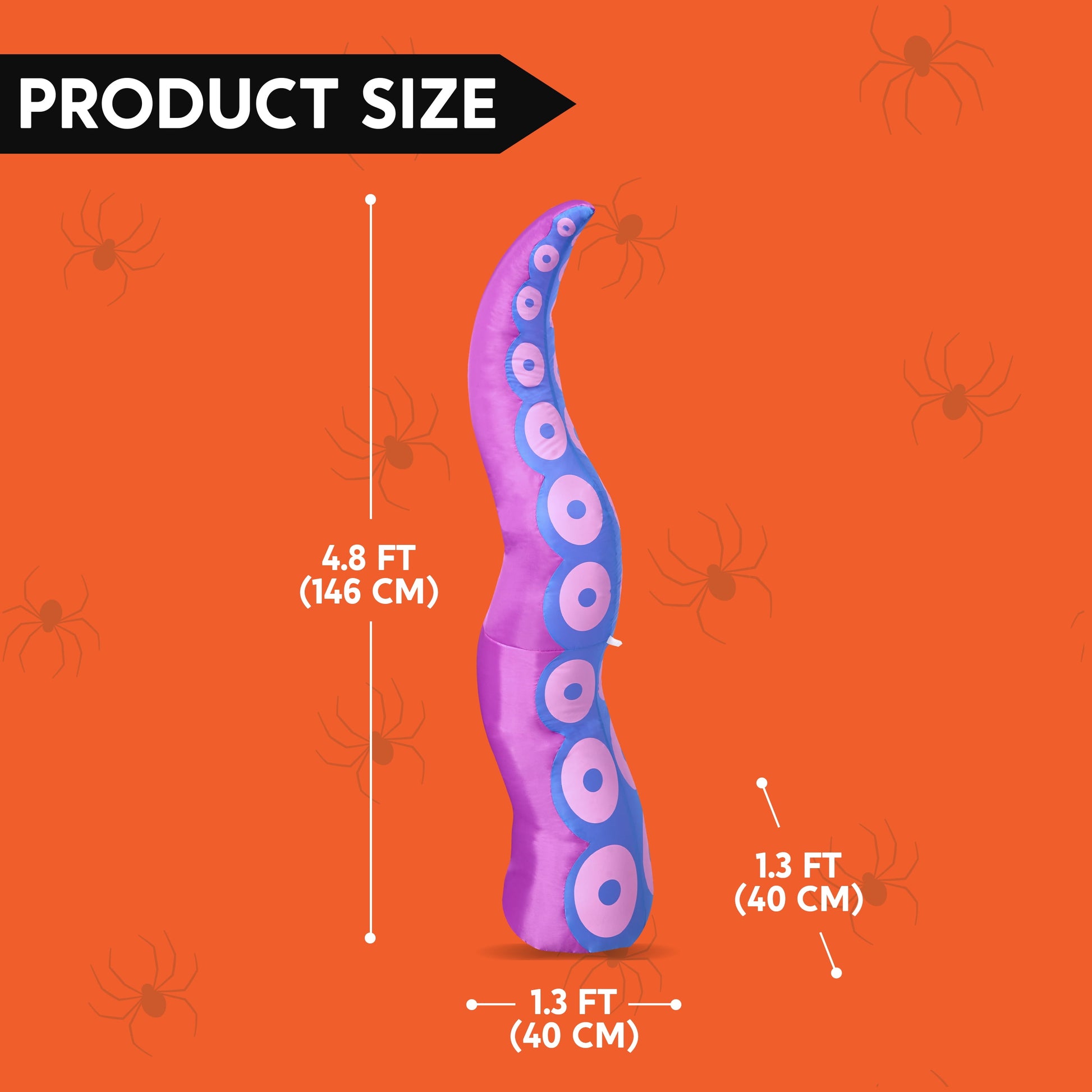 5Ft Halloween Inflatable Outdoor Giant Octopus Tentacle Broke Out from Window with Built-In LED Blow up Inflatable for Window Decoration Yard Garden Lawn Decor