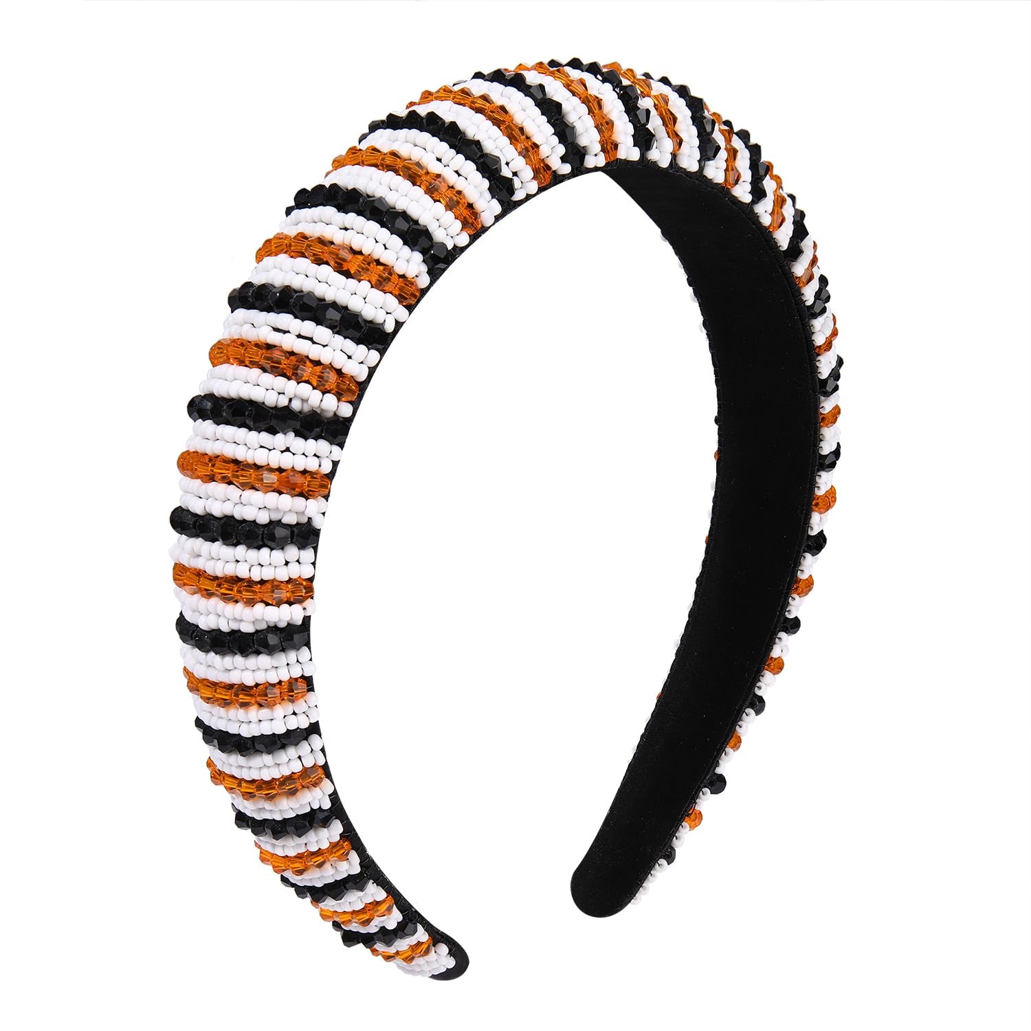 Halloween Headband Bejewelled Crystal Beaded Padded Headband Statement Halloween Costume Headwear Hair Accessory