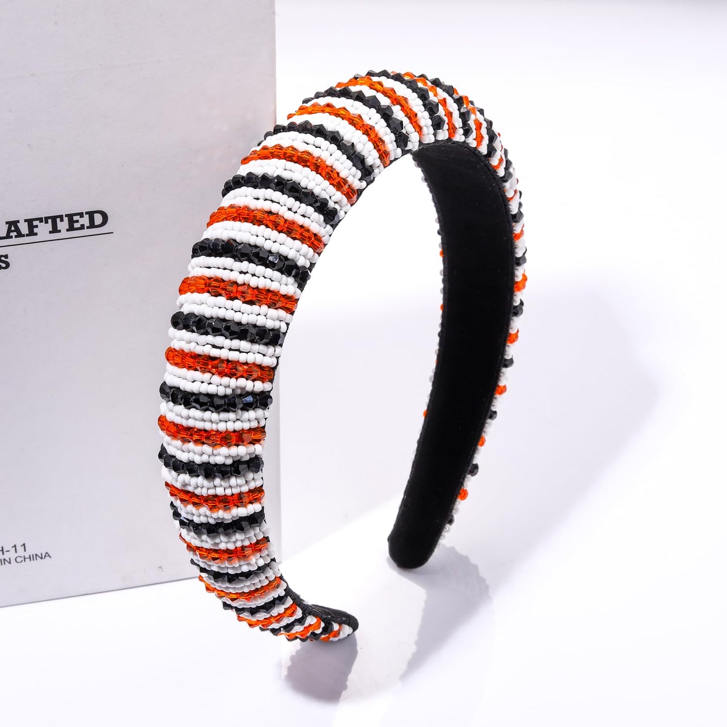 Halloween Headband Bejewelled Crystal Beaded Padded Headband Statement Halloween Costume Headwear Hair Accessory