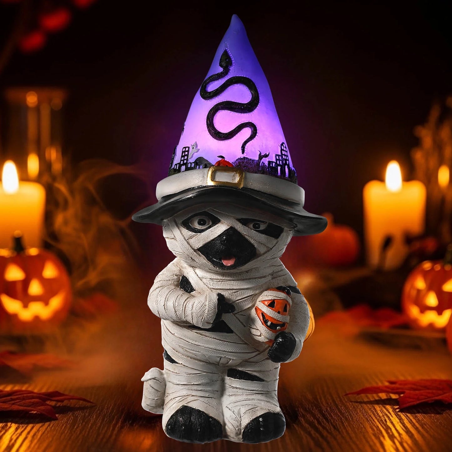 Halloween Table Decor Mummy Dog Figurine Light up Halloween Gifts Halloween Decorations Indoor